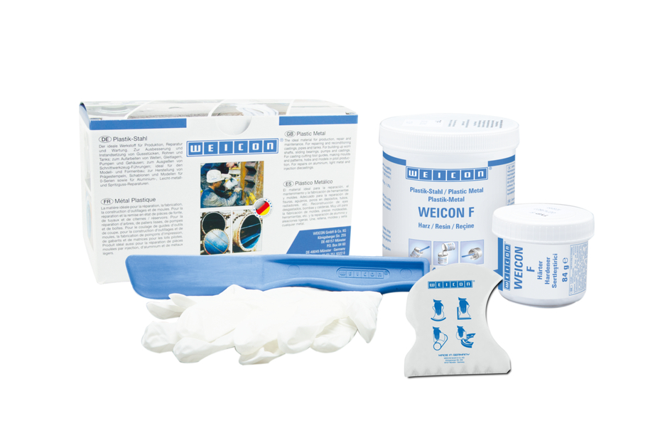WEICON F | sistem de rasini epoxidice cu pulbere de aluminiu pentru reparatii si matrite WEICON F | sistem de rasini epoxidice cu pulbere de aluminiu pentru reparatii si matrite