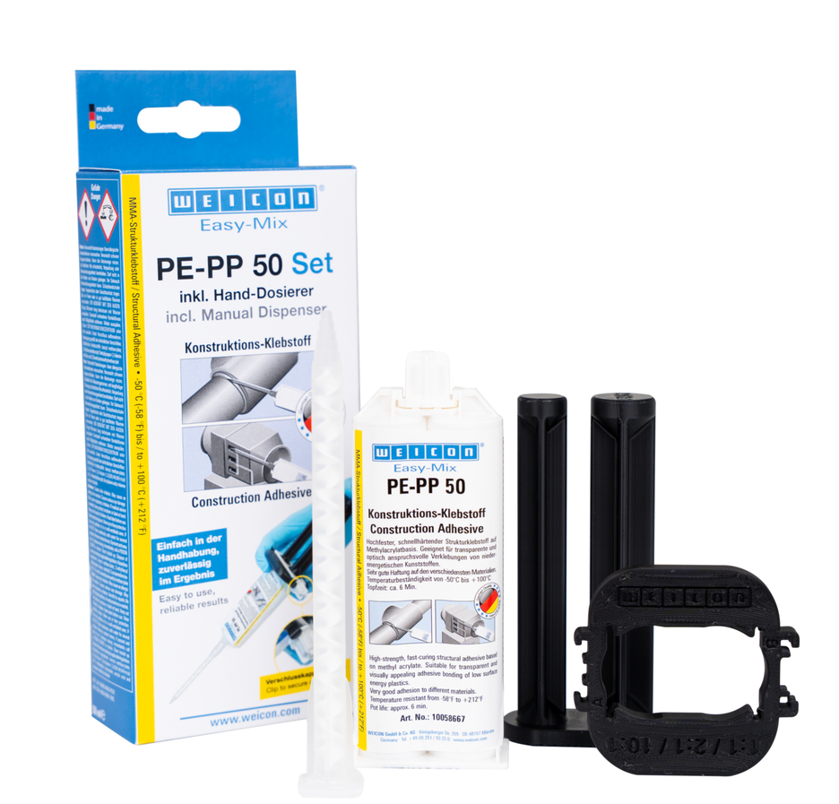 Adeziv adezivul structural acrilic Easy Mix PE-PP 50 | adeziv de constructie pe baza de metil-acrilat pentru materiale plastice speciale