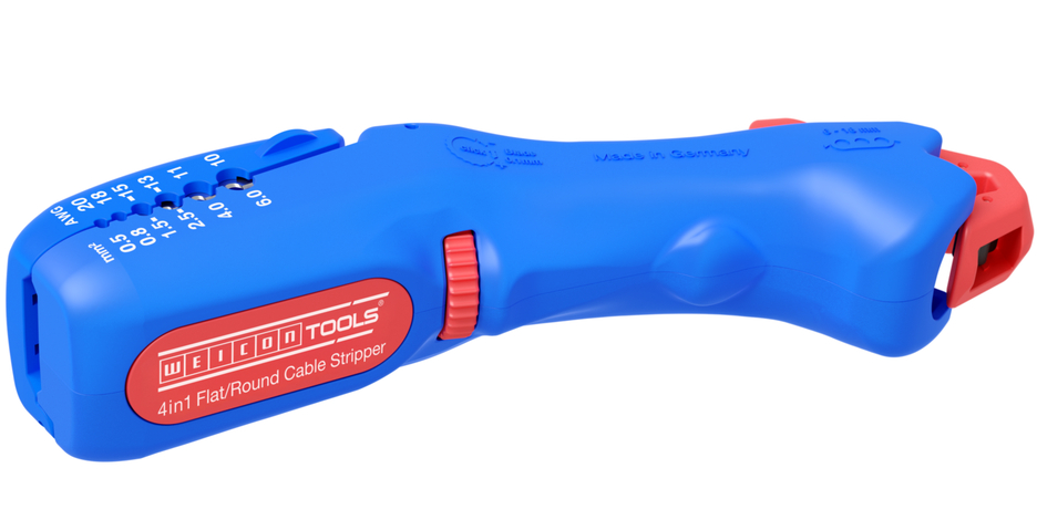 Dezizolator pentru cabluri plate și rotunde | pentru toate cablurile uzuale plate cu o lățime de până la 18 mm și pentru toate cablurile uzuale rotunde cu diametre între  6-13 mm