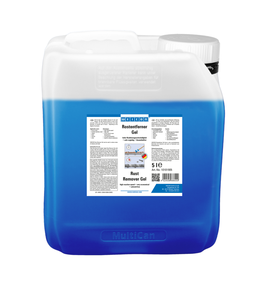 WEICON Gel de îndepărtare a ruginii | îndepărtarea rapidă și fiabilă a ruginii și a diferitelor depuneri