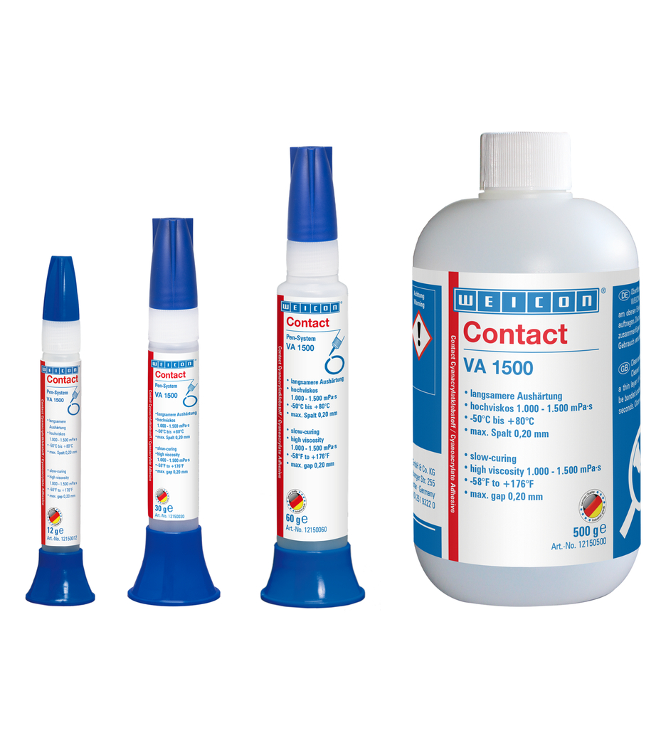 WEICON Contact VA 1500 Adeziv cianoacrilat | adeziv instant pentru cauciuc, metal, materiale poroase si absorbante