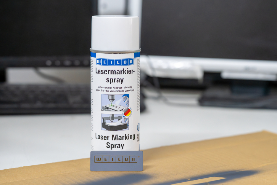 Spray de marcare gravură cu laser WEICON | Spray special pentru îmbunătățirea contrastului în gravurile cu laser