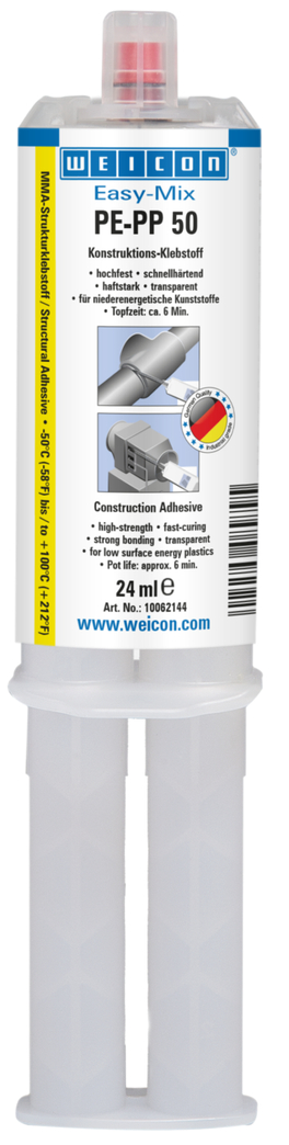 Adeziv adezivul structural acrilic Easy Mix PE-PP 50 | adeziv de constructie pe baza de metil-acrilat pentru materiale plastice speciale Adeziv adezivul structural acrilic Easy Mix PE-PP 50 | adeziv de constructie pe baza de metil-acrilat pentru materiale plastice speciale