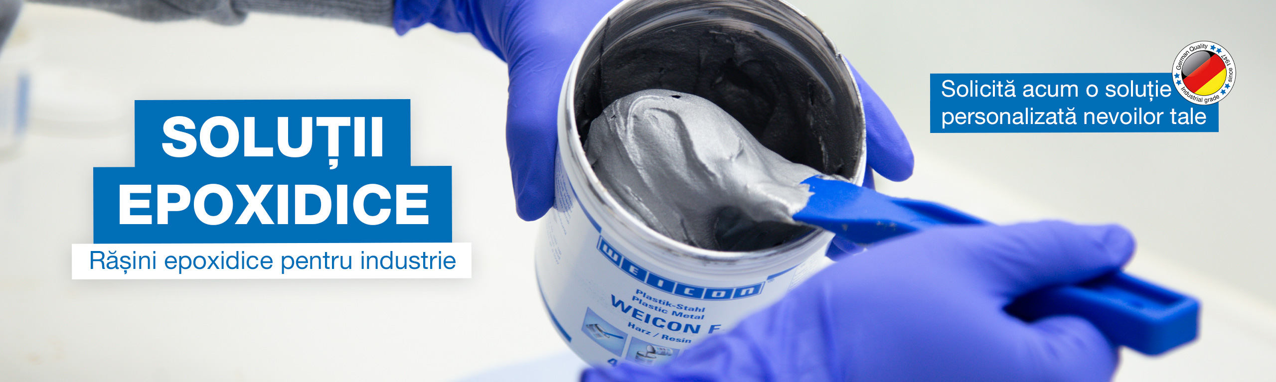 Soluții epoxidice, Noi proiecte personalizate, Numeroase soluții la comandă, Teste de laborator în Germania