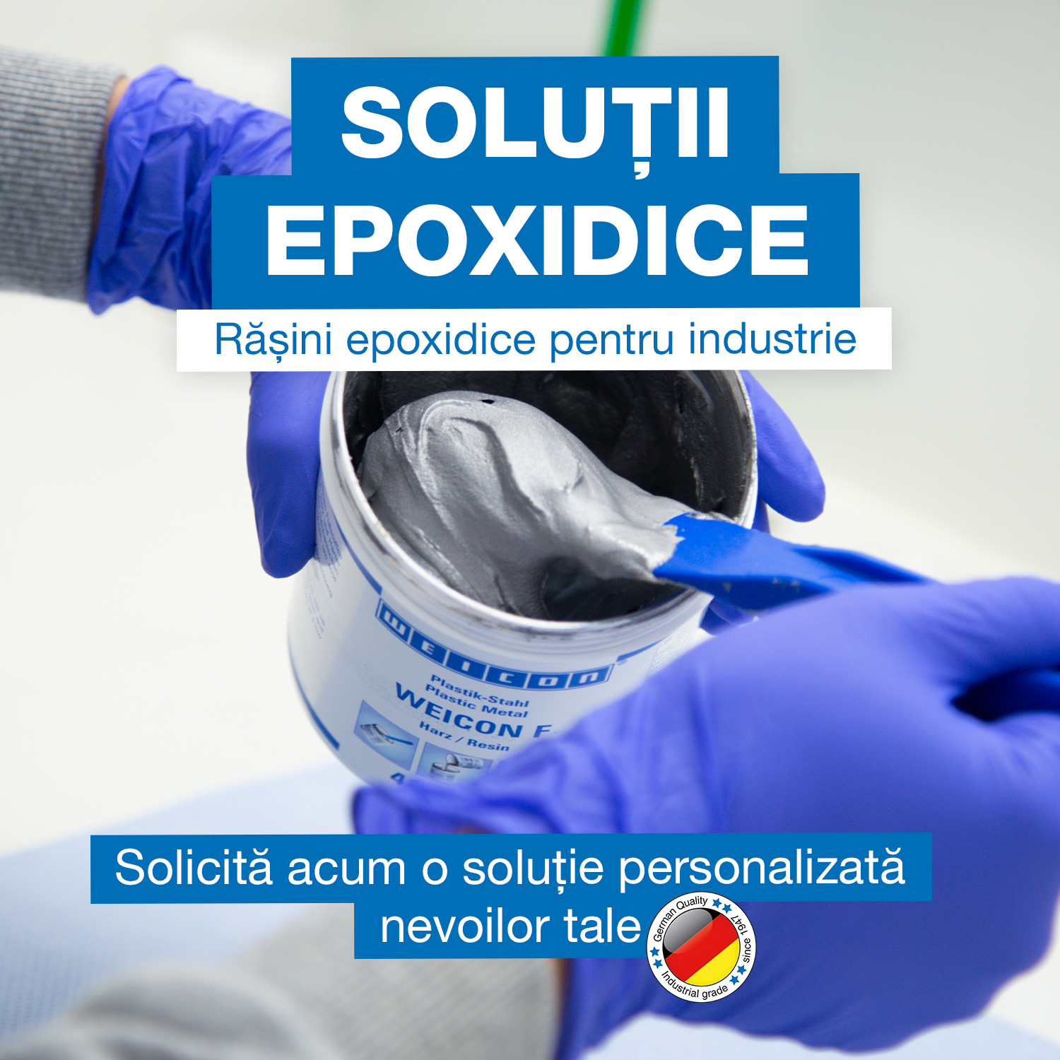 Soluții epoxidice, Noi proiecte personalizate, Numeroase soluții la comandă, Teste de laborator în Germania