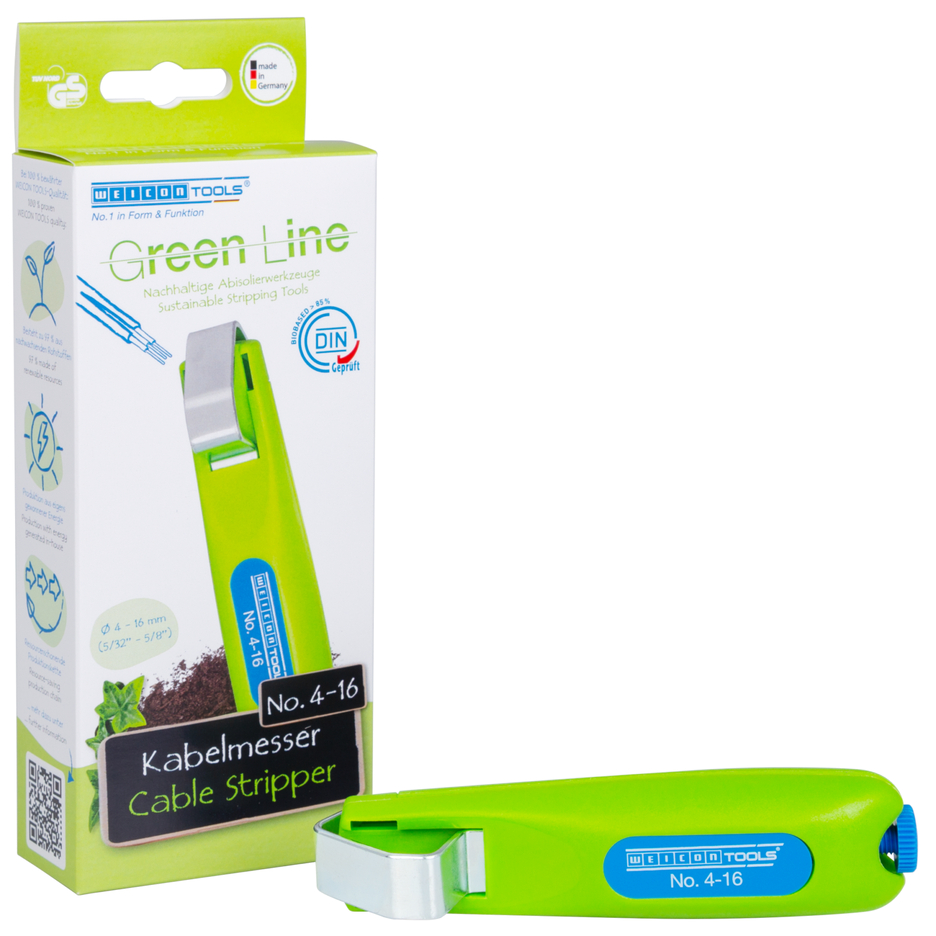 Cuțit de dezizolat cabluri nr. 4-16 Green Line (gama verde)  | interval de lucru 4 - 16 mm Ø