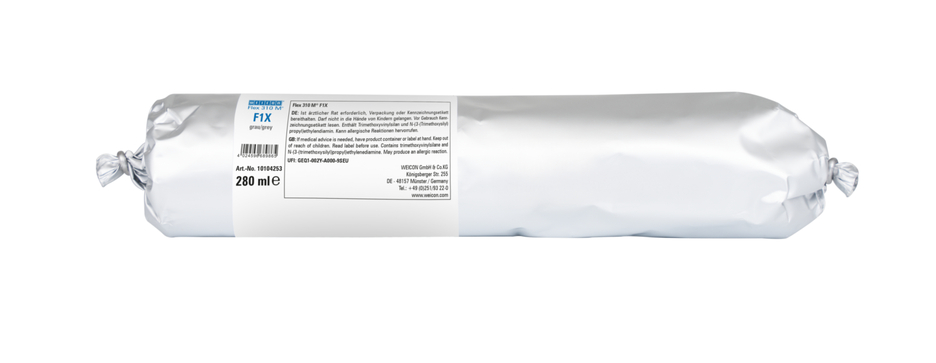 WEICON Green Tube Flex 310 M F1X | Adeziv și etanșant pe bază de polimeri MS cu aderență inițială foarte ridicată, rezistent la temperaturi de până la 180°C
