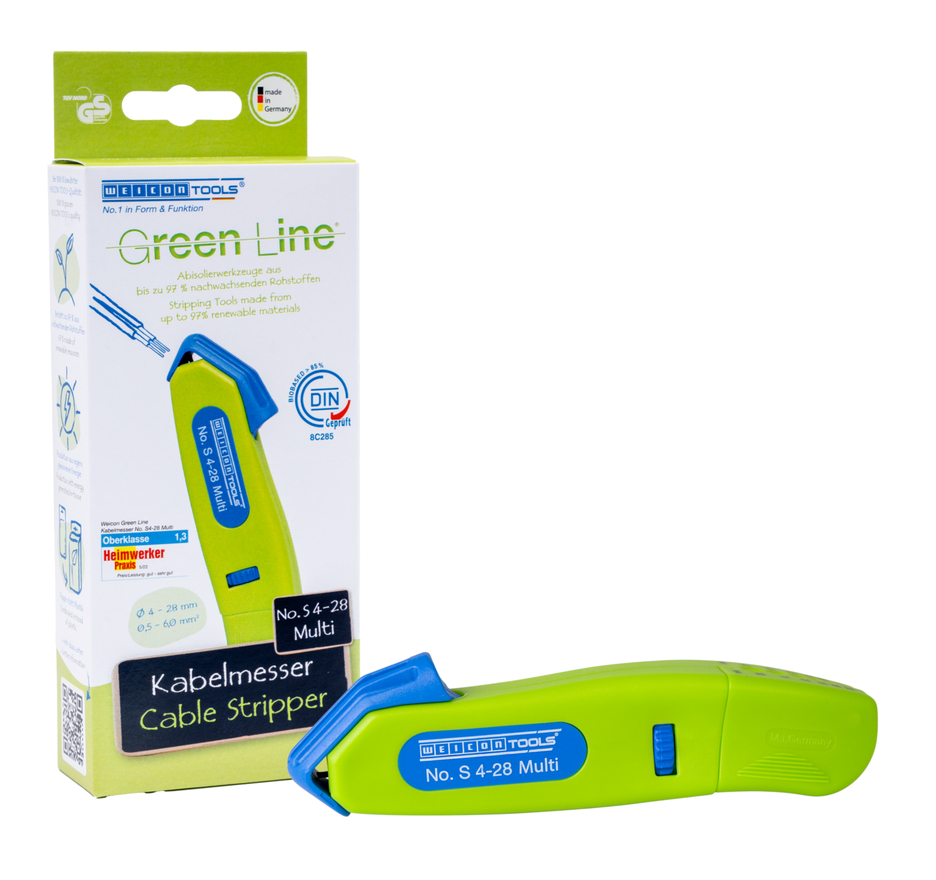 Cuțit dezizolat cablu S 4 - 28 Multi Green Line (gama verde) | cu functie integrata de dezizolare, interval de lucru  4 - 28 mm Ø