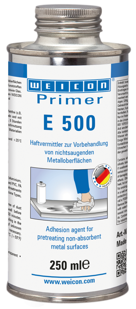 Primer E 500 pentru siliconi | agent de îmbunătățire a aderenței pentru suprafețe metalice, special pentru siliconi