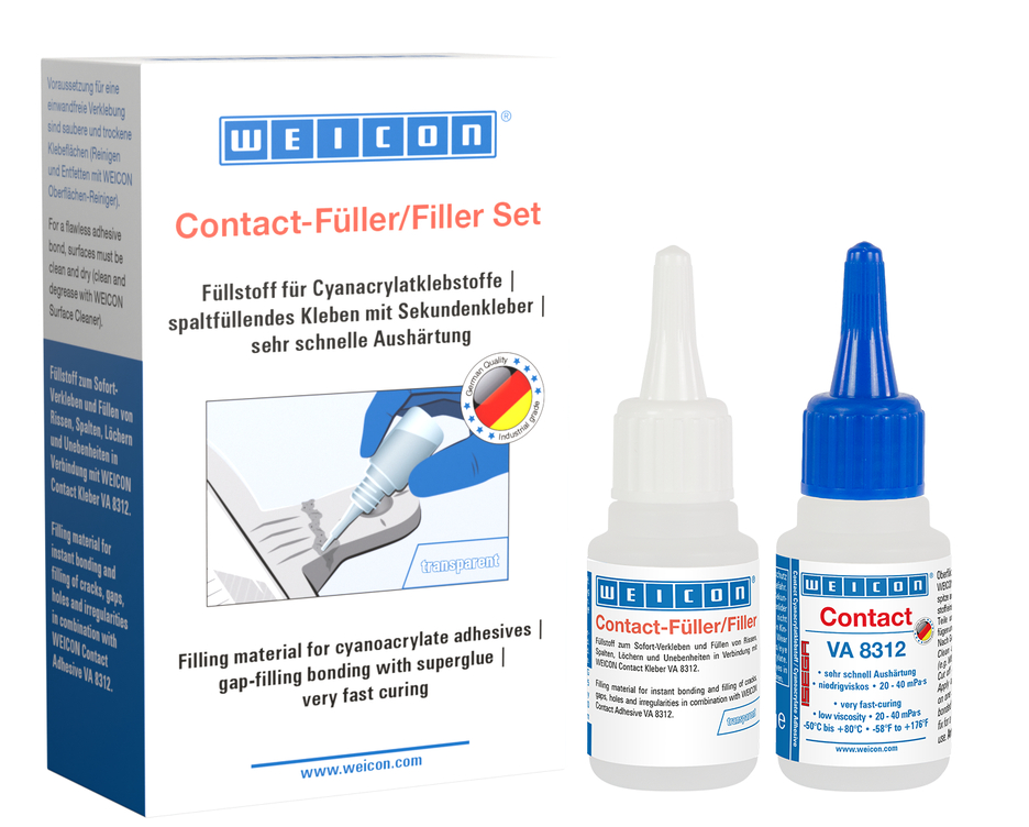 Set CA-Filler | filler special transparent si adeziv cianoacrilat Contact VA 8312