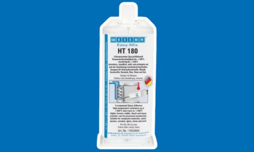 Adeziv epoxidic pe fundal albastru