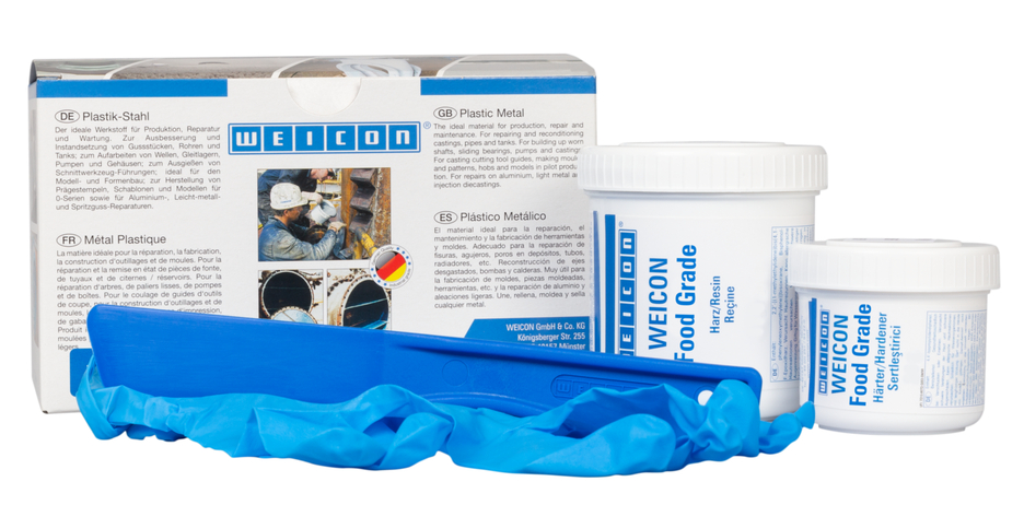 WEICON Food Grade | sistem de rasini epoxidice cu pulbere minerala pentru protectia la uzura, certificat alimentar
