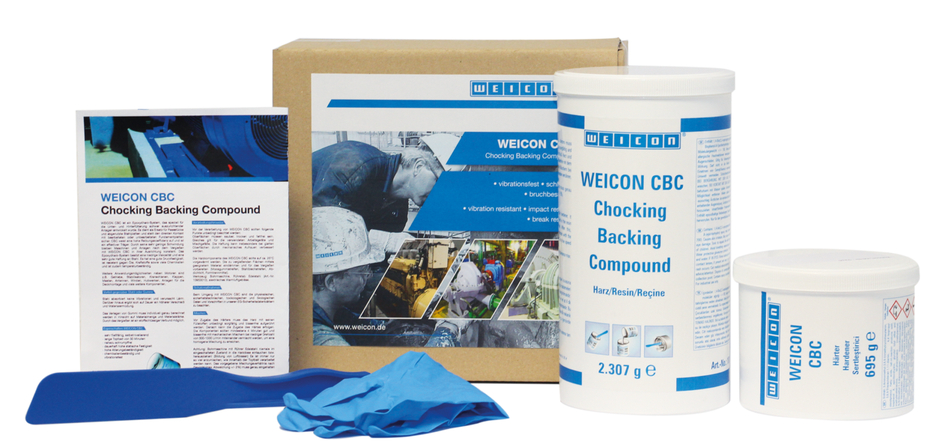 WEICON CBC | sistem de rasini epoxidice cu pulbere de alumniniu pentru turnare si umplere interstitii, cu certificare ABS