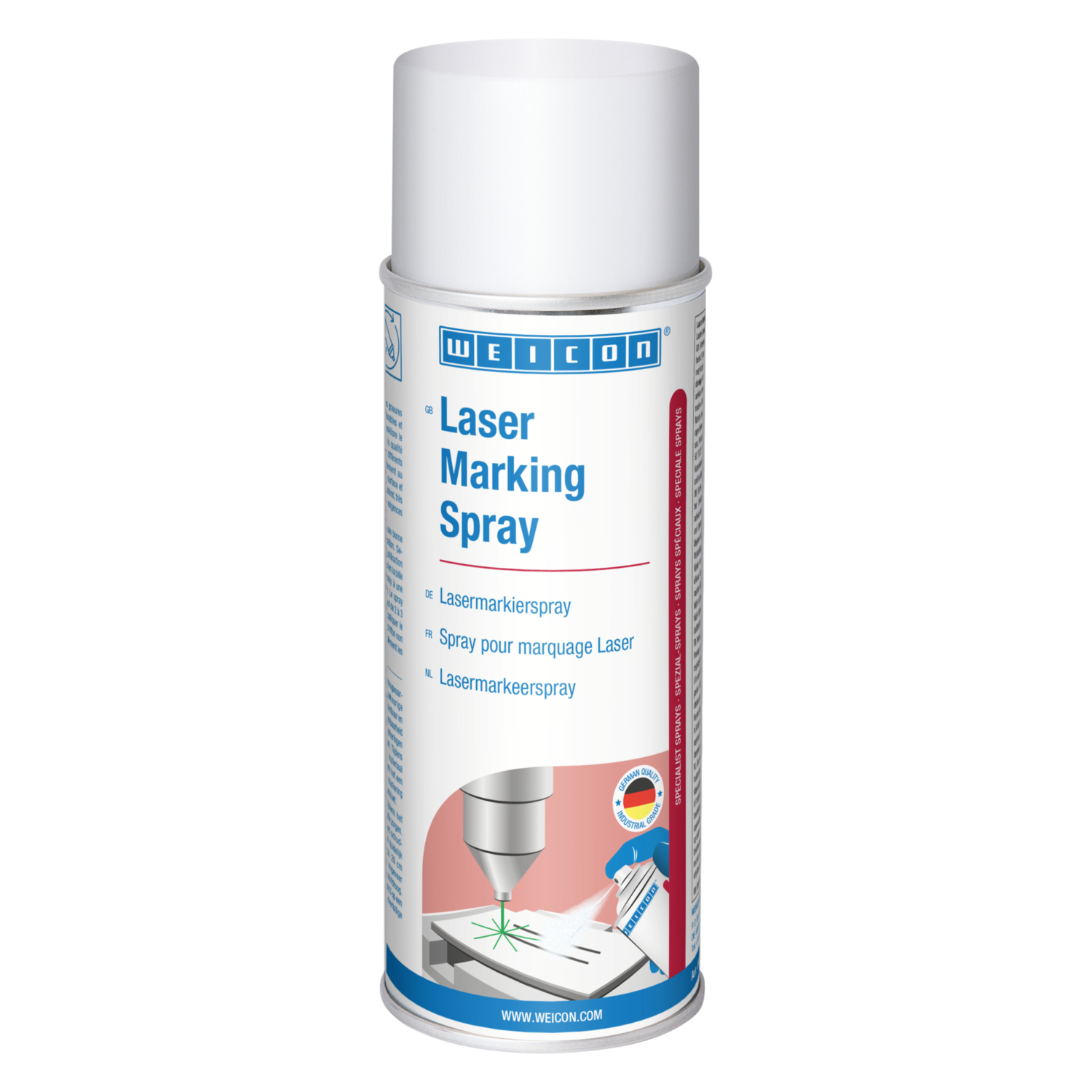 Spray de marcare gravură cu laser WEICON | Spray special pentru îmbunătățirea contrastului în gravurile cu laser