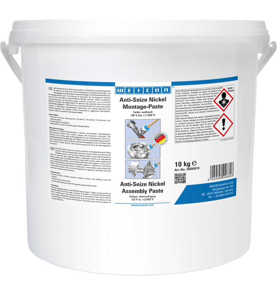 Pasta de montaj Anti-Seize cu Nichel | agent de ungere și separare tip pasta, rezistent la temperaturi inalte