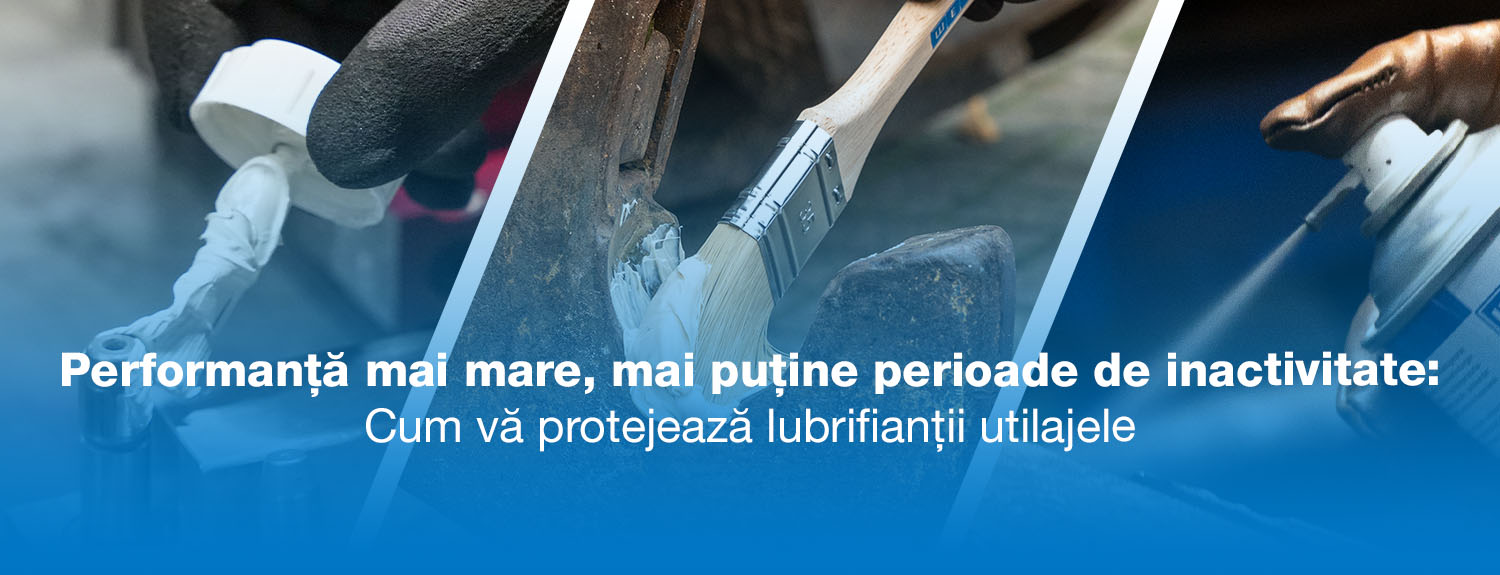 Sunt prezentate două metode de aplicare (pensulă, pulverizator) a lubrifianților