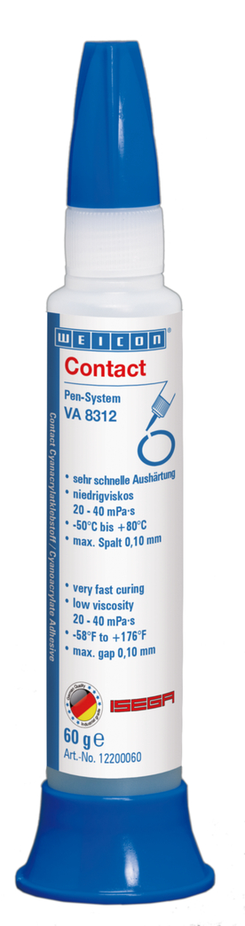 WEICON Contact VA 8312 Adeziv cianoacrilat | adeziv instant pentru sectorul alimentar precum si pentru elastomeri EPDM si cauciuc