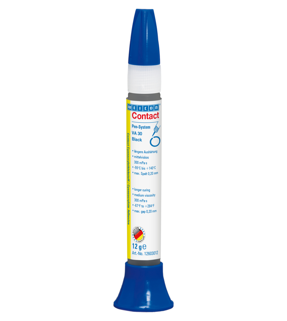 Adeziv cianoacrilat negru VA 30 | adeziv instant cu vascozitate medie, cu filer de cauciuc