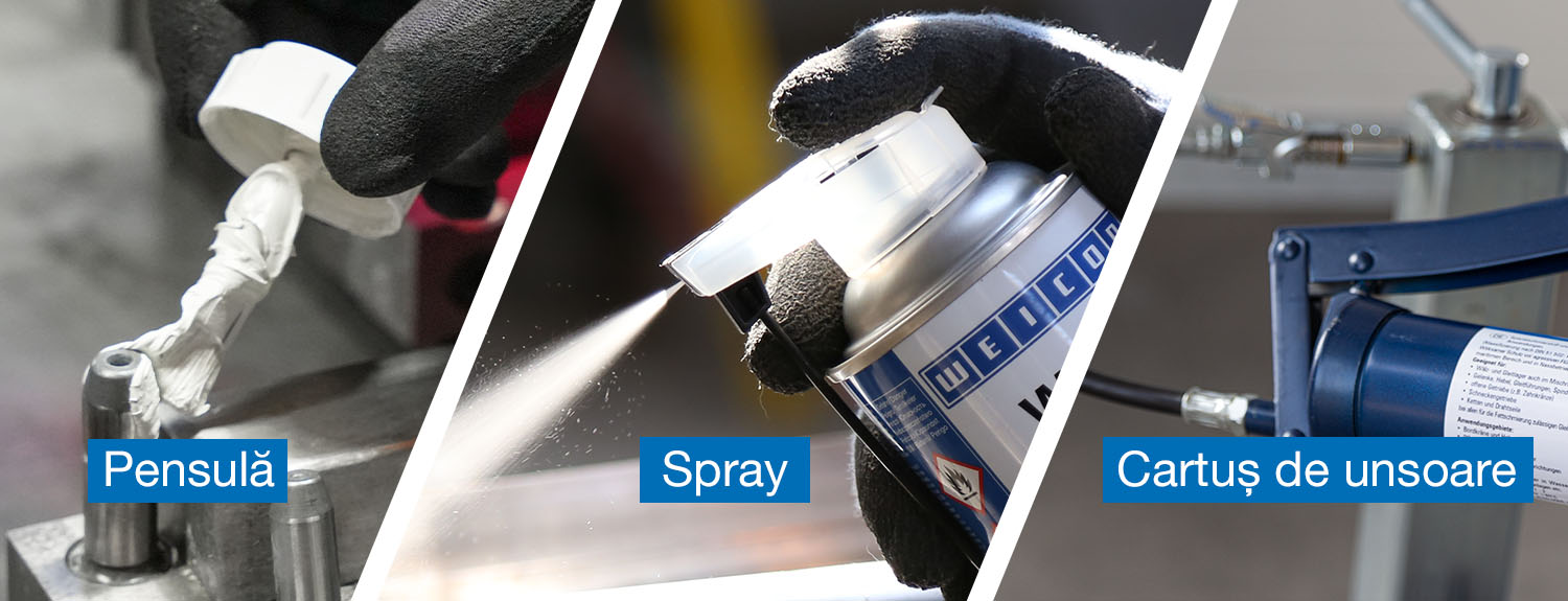 Pensulă, spray, cartuș cu unsoare