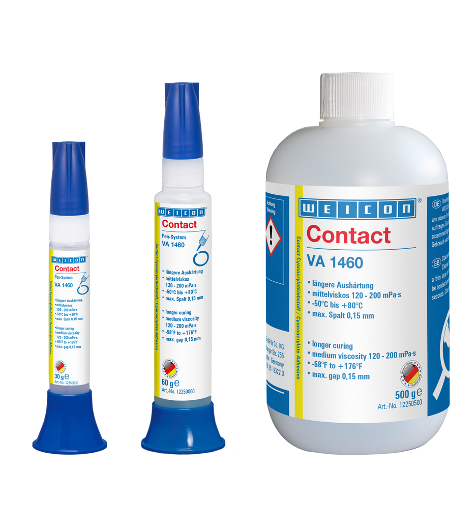 WEICON Contact VA 1460 Adeziv cianoacrilat | adeziv instant rezistent la umiditate, cu vascozitate medie