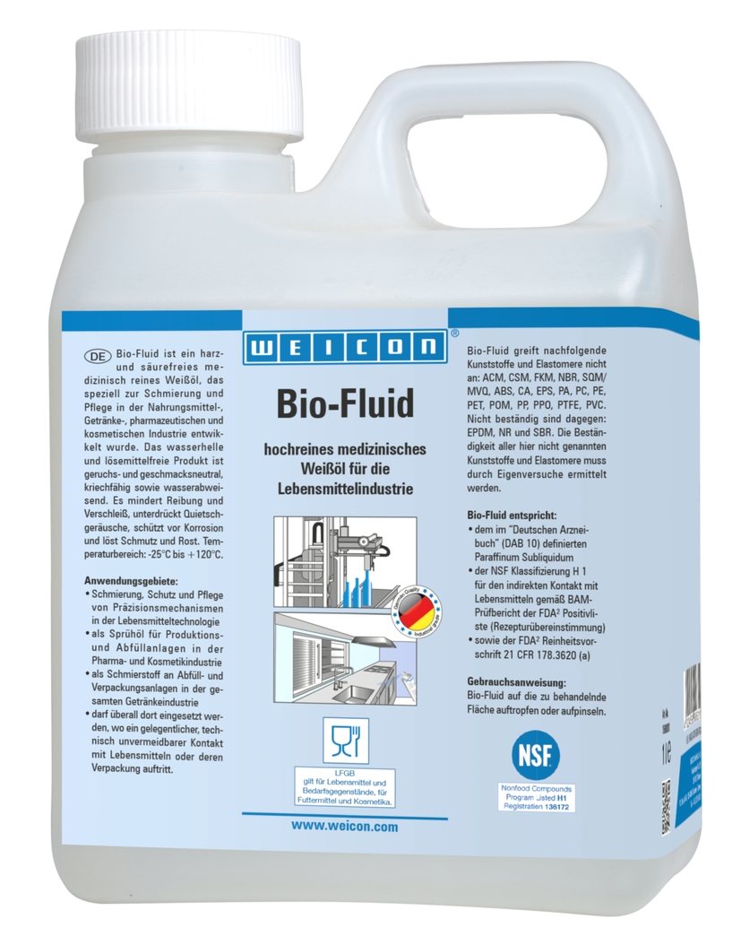 Bio-Fluid lichid | ulei lubrifiant si de ingrijire pentru sectorul alimentar NSF H1