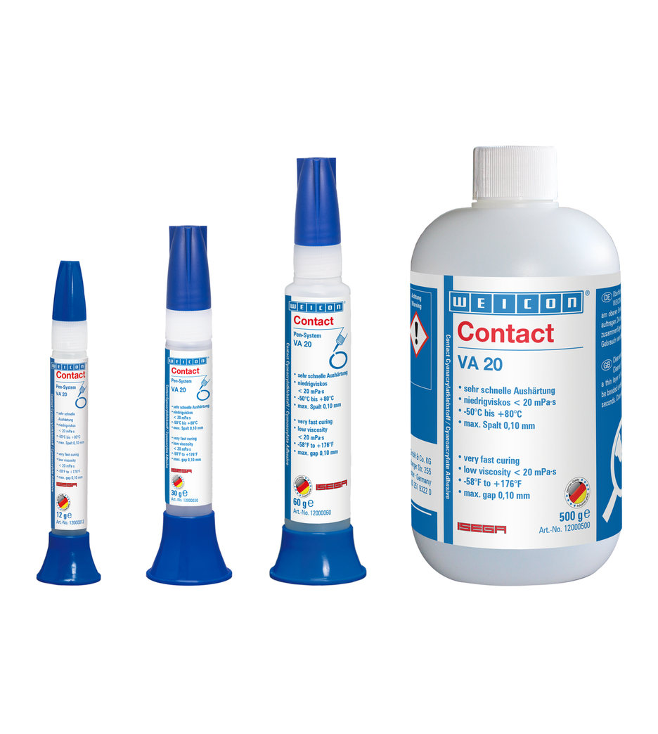WEICON Contact VA 20 Adeziv cianoacrilat | adeziv instant pentru sectorul alimentar precum si pentru plastic si cauciuc