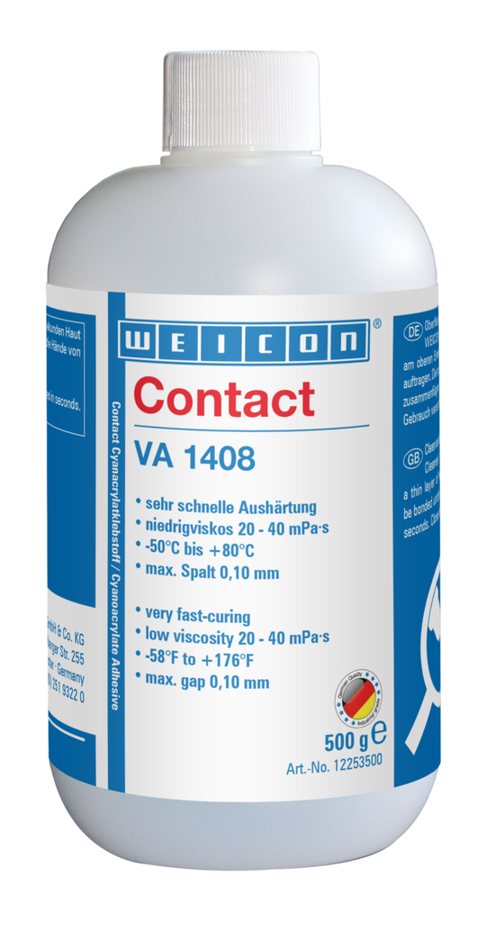 WEICON Contact VA 1408 Adeziv cianoacrilat | adeziv instant rezistent la umiditate, cu vascozitate joasa
