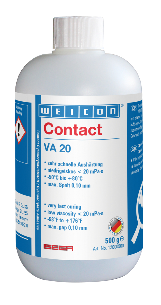 WEICON Contact VA 20 Adeziv cianoacrilat | adeziv instant pentru sectorul alimentar precum si pentru plastic si cauciuc