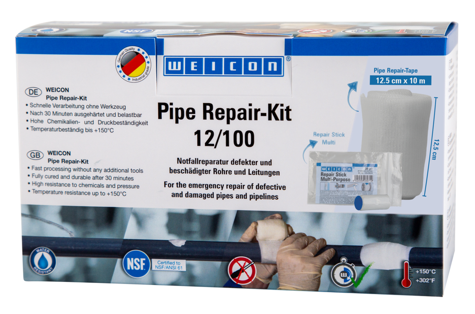WEICON Set de reparatii tevi si conducte | pentru reparații de urgență la conductele și țevile deteriorate