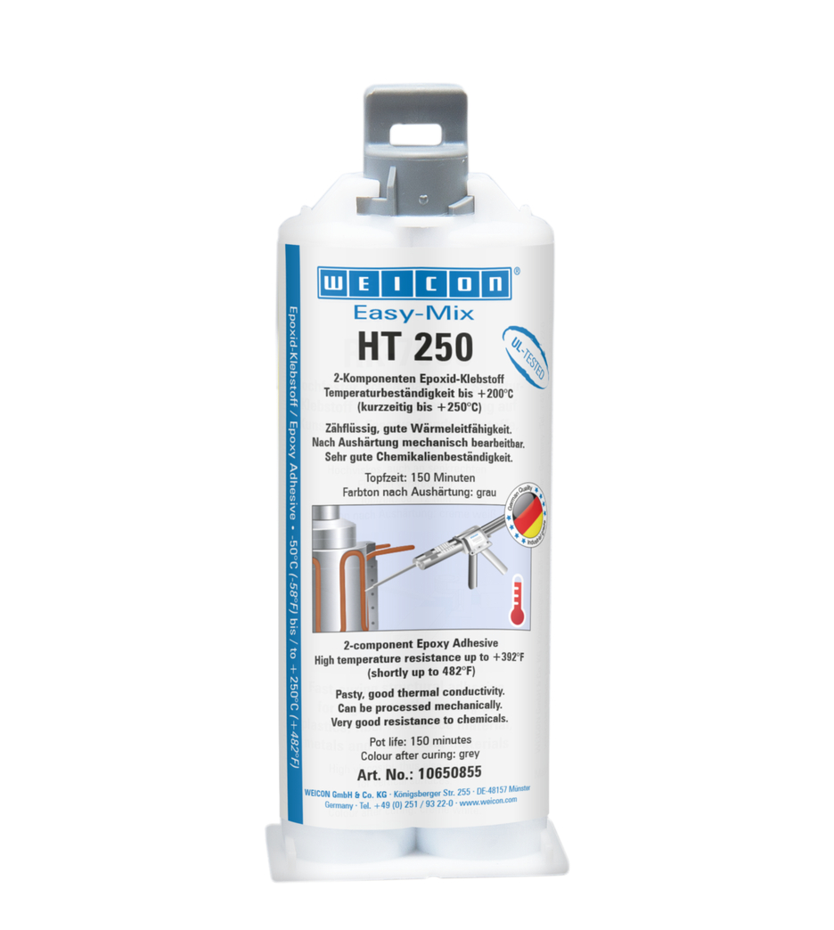 WEICON Easy-Mix HT 250 Adeziv epoxidic | Adeziv epoxidic rezistent la temperaturi ridicate de până la 250°C