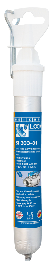WEICONLOCK® SI 303-31 Etanșant pentru țevi și filete | rezistenta joasa, vascozitate ridicara, certificare ISEGA