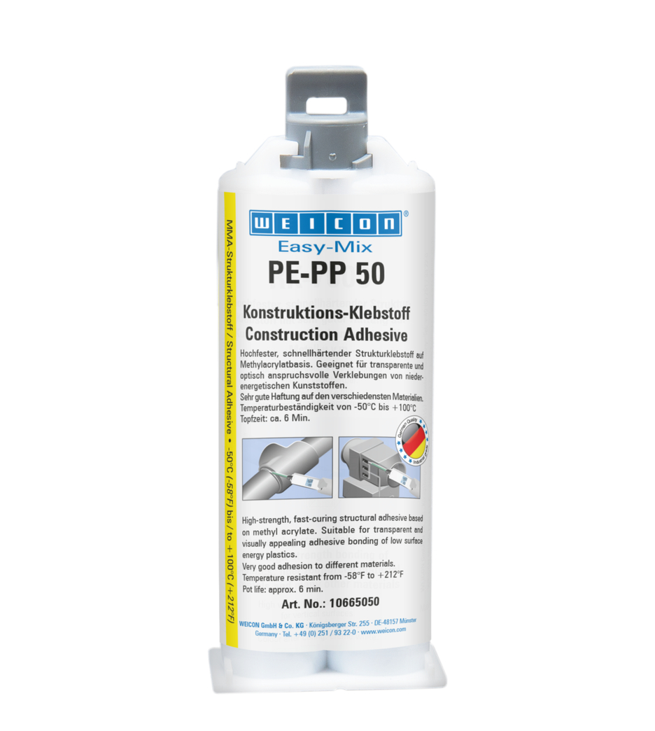 Adeziv adezivul structural acrilic Easy Mix PE-PP 50 | adeziv de constructie pe baza de metil-acrilat pentru materiale plastice speciale