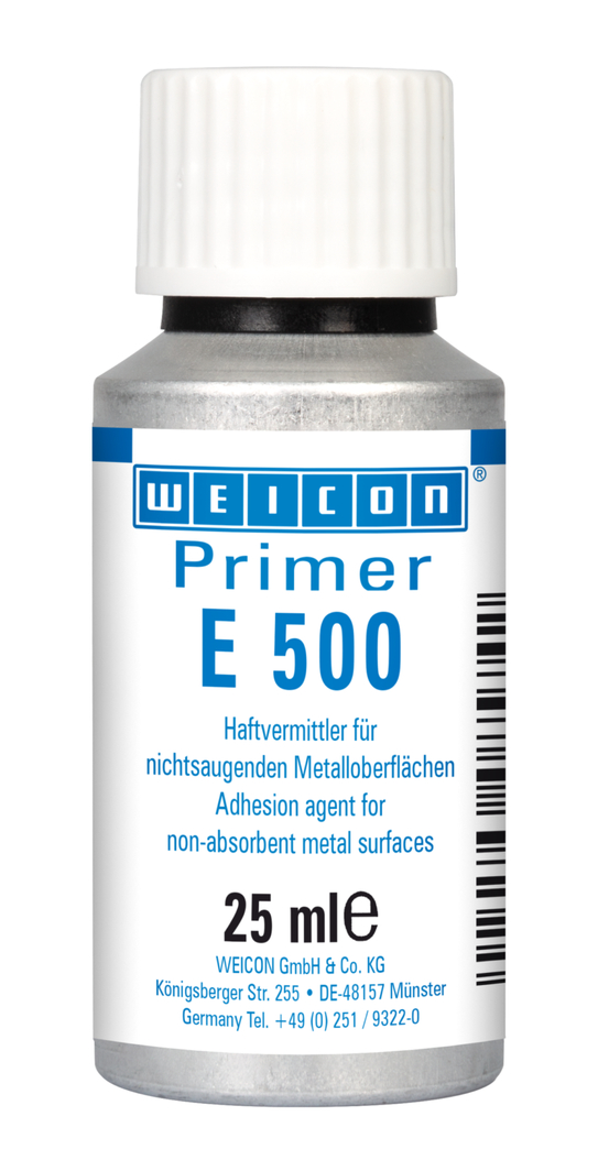 Primer E 500 pentru siliconi | agent de îmbunătățire a aderenței pentru suprafețe metalice, special pentru siliconi Primer E 500 pentru siliconi | agent de îmbunătățire a aderenței pentru suprafețe metalice, special pentru siliconi