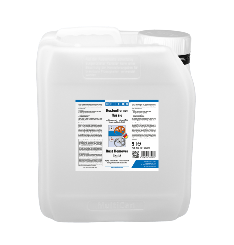 Lichid pentru îndepărtarea ruginii WEICON | imersie foarte concentrată pentru îndepărtarea ruginii și coroziunii