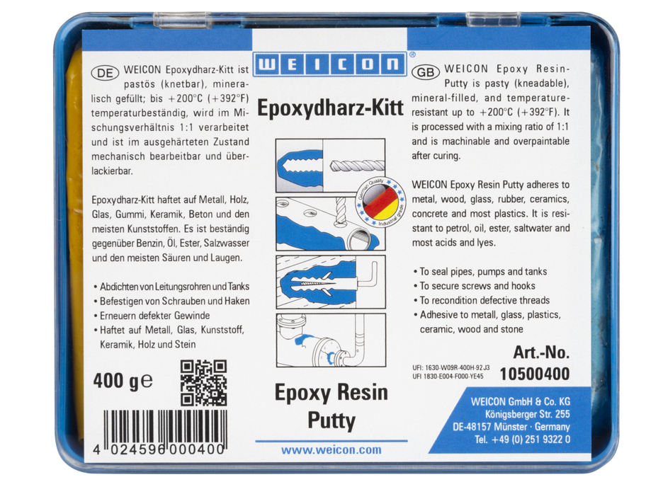 WEICON Chit (rășină epoxidică) | Compus maleabil universal pentru reparații