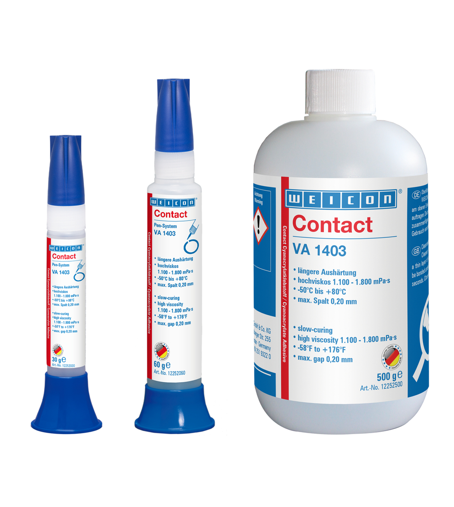 WEICON Contact VA 1403 Adeziv cianoacrilat | adeziv instant rezistent la umiditate, cu vascozitate inalta