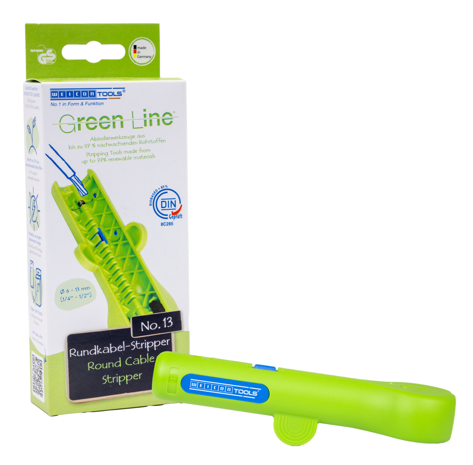 Cuțit dezizolat cabluri rotunde nr. 13 Green Line (gama verde) | pentru inlaturarea mantalei si dezizolarea tuturor cablurilor rotunde uzuale,  interval de lucru  6,0 -13,0 mm Ø