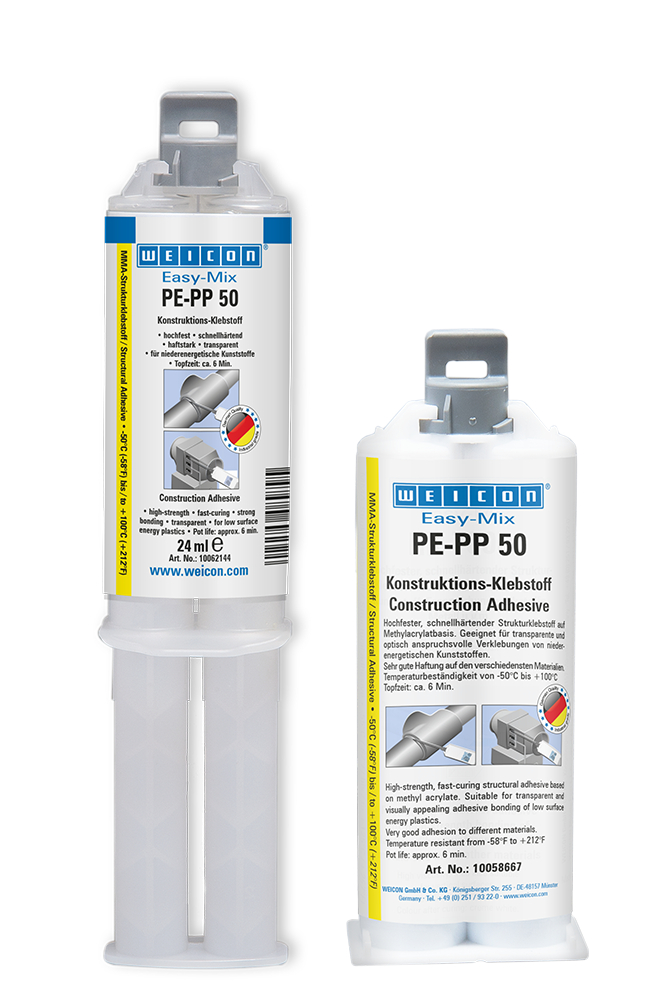 Adeziv adezivul structural acrilic Easy Mix PE-PP 50 | adeziv de constructie pe baza de metil-acrilat pentru materiale plastice speciale
