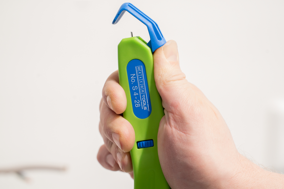 Cuțit dezizolat cablu S 4 - 28 Green Line (gama verde | cu lama tip carlig retractabila, interval de lucru  4 - 28 mm Ø
