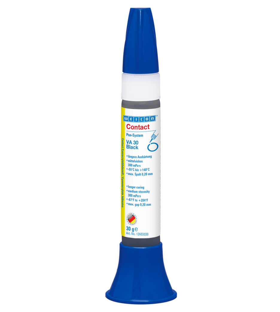 Adeziv cianoacrilat negru VA 30 | adeziv instant cu vascozitate medie, cu filer de cauciuc