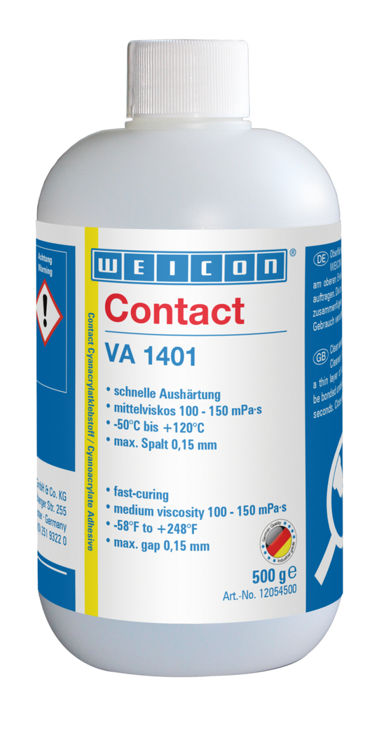 WEICON Contact VA 1401 Adeziv cianoacrilat | adeziv instant pentru material textil, cauciuc spongios si elastomeri cu pori mari