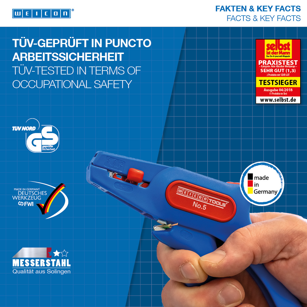 Cleste de dezizolare Nr.5 | pentru toti conductorii uzuali litati si solizi, interval de lucru 0,2 - 6,0 mm²
