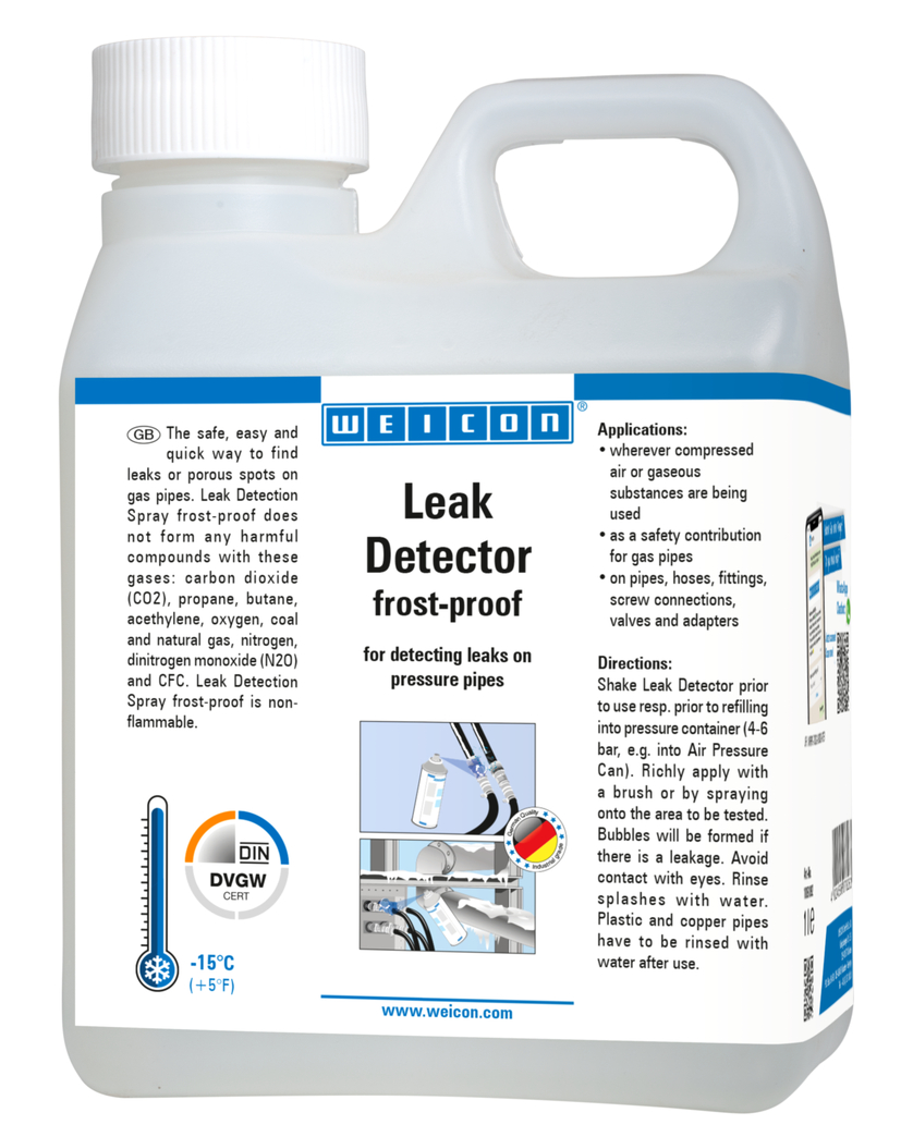 Lichid detectare gaz rezistent la inghet | pentru localizarea fisurilor la nivelul conductelor sub presiune pana la -15 °C Lichid detectare gaz rezistent la inghet | pentru localizarea fisurilor la nivelul conductelor sub presiune pana la -15 °C