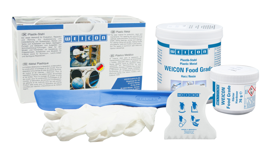 WEICON Food Grade | sistem de rasini epoxidice cu pulbere minerala pentru protectia la uzura, certificat alimentar