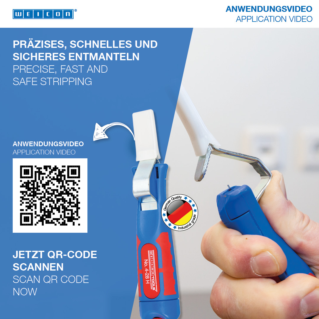 Cuțit dezizolat cablu 4 - 28 H | cu maner bicomponent ce include lama tip carlig si capac de protectie, interval de lucru  4 - 28 mm Ø