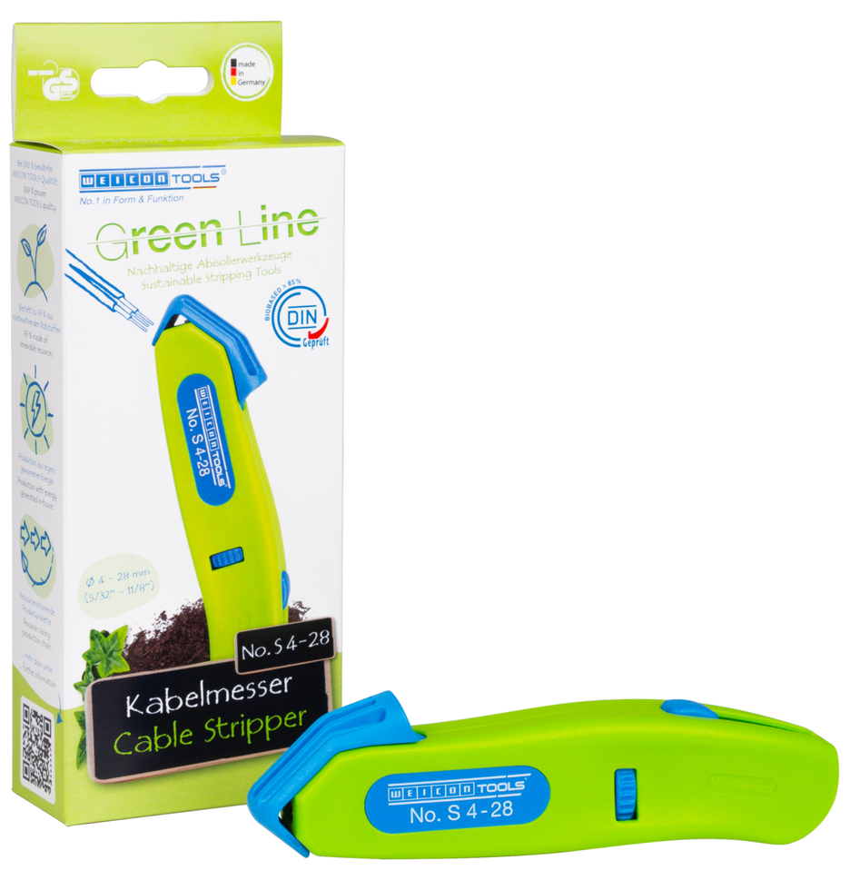 Cuțit dezizolat cablu S 4 - 28 Green Line (gama verde | cu lama tip carlig retractabila, interval de lucru  4 - 28 mm Ø