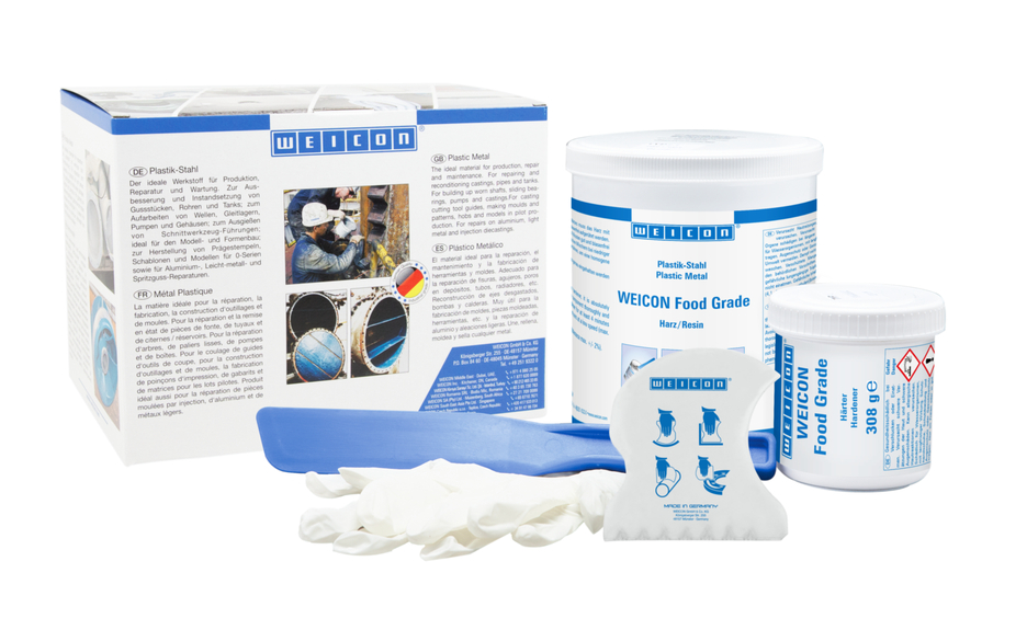 WEICON Food Grade | sistem de rasini epoxidice cu pulbere minerala pentru protectia la uzura, certificat alimentar